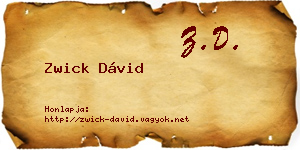 Zwick Dávid névjegykártya