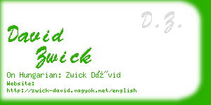 david zwick business card